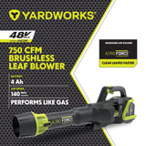 Leaf Blower, 48V, 4.0Ah, Brushless - Item 0003334 F4